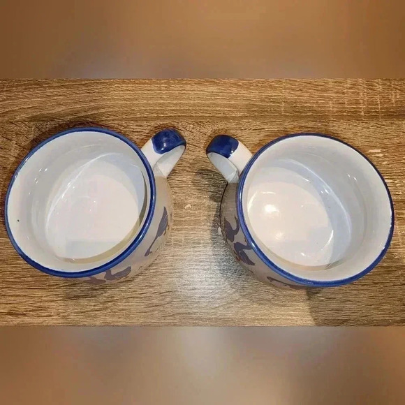 Pair of Vintage 80s 90s Duck Mugs Folkart Farmhouse Retro Ceramic Drinkware - Picture 3 of 7